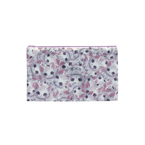 Sweet Kawaii Kitty Pattern (ai) Bk Cosmetic Bag (Small) from ArtsNow.com Front