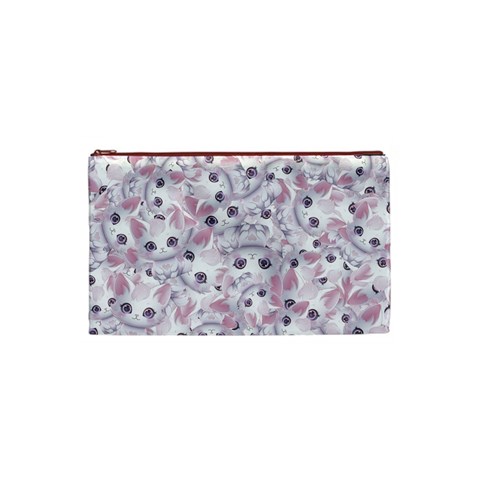 Sweet Kawaii Kitty Pattern (ai) Bk Cosmetic Bag (Small) from ArtsNow.com Front