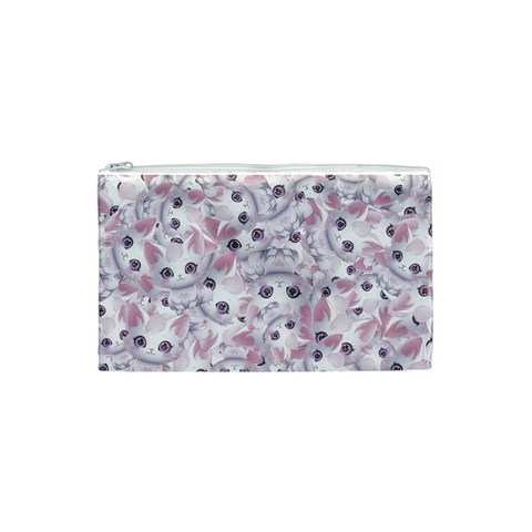 Sweet Kawaii Kitty Pattern (ai) Bk Cosmetic Bag (Small) from ArtsNow.com Front