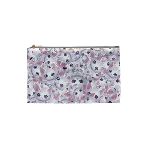 Sweet Kawaii Kitty Pattern (ai) Bk Cosmetic Bag (Small) from ArtsNow.com Front