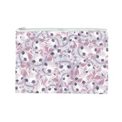 Sweet Kawaii Kitty Pattern (ai) Bk Cosmetic Bag (Large) from ArtsNow.com Front