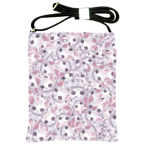 Sweet Kawaii Kitty Pattern (ai) Bk Shoulder Sling Bag from ArtsNow.com Front