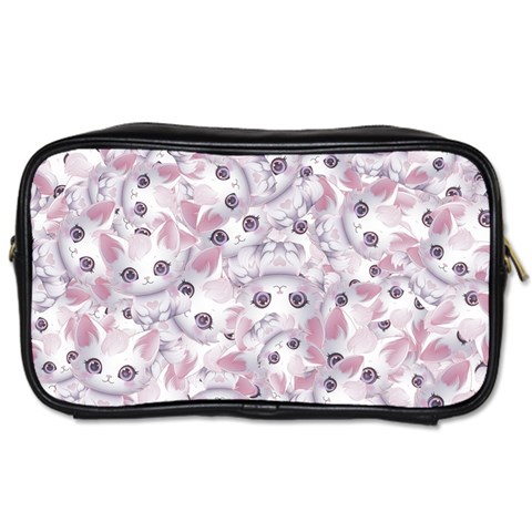 Sweet Kawaii Kitty Pattern (ai) Bk Toiletries Bag (One Side) from ArtsNow.com Front