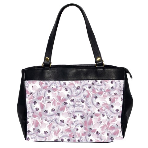 Sweet Kawaii Kitty Pattern (ai) Bk Oversize Office Handbag (2 Sides) from ArtsNow.com Front