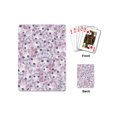 Sweet Kawaii Kitty Pattern (ai) Bk Playing Cards Single Design (Mini) from ArtsNow.com Back