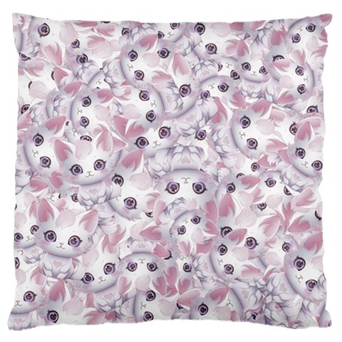 Sweet Kawaii Kitty Pattern (ai) Bk Large Cushion Case (One Side) from ArtsNow.com Front