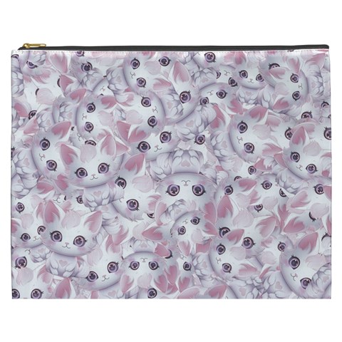 Sweet Kawaii Kitty Pattern (ai) Bk Cosmetic Bag (XXXL) from ArtsNow.com Front