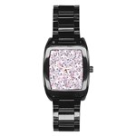 Sweet Kawaii Kitty Pattern (ai) Bk Stainless Steel Barrel Watch