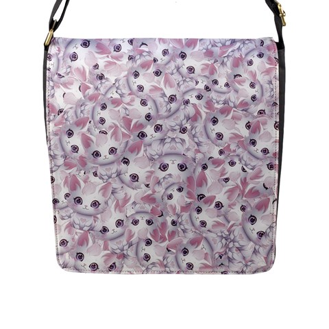 Sweet Kawaii Kitty Pattern (ai) Bk Flap Closure Messenger Bag (L) from ArtsNow.com Front