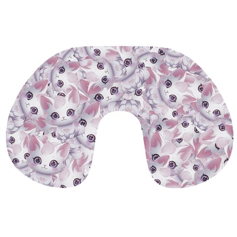 Sweet Kawaii Kitty Pattern (ai) Bk Travel Neck Pillow from ArtsNow.com Front