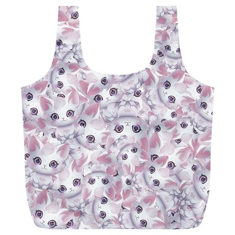 Sweet Kawaii Kitty Pattern (ai) Bk Full Print Recycle Bag (XL) from ArtsNow.com Front