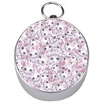 Sweet Kawaii Kitty Pattern (ai) Bk Silver Compasses