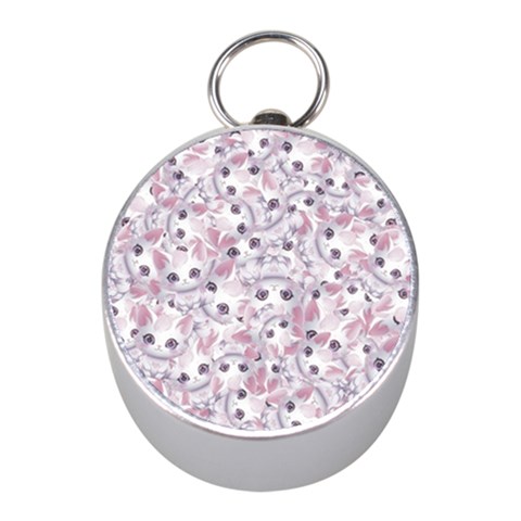 Sweet Kawaii Kitty Pattern (ai) Bk Mini Silver Compasses from ArtsNow.com Front