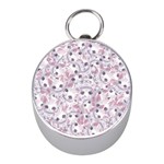 Sweet Kawaii Kitty Pattern (ai) Bk Mini Silver Compasses