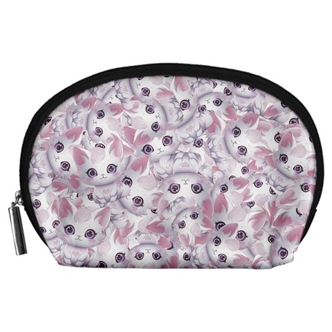 Sweet Kawaii Kitty Pattern (ai) Bk Accessory Pouch (Large) from ArtsNow.com Front