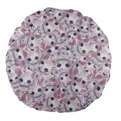 Sweet Kawaii Kitty Pattern (ai) Bk Large 18  Premium Flano Round Cushions from ArtsNow.com Front