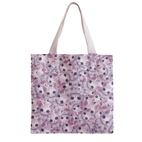 Sweet Kawaii Kitty Pattern (ai) Bk Zipper Grocery Tote Bag from ArtsNow.com Back