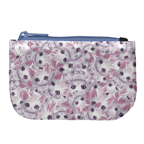 Sweet Kawaii Kitty Pattern (ai) Bk Large Coin Purse from ArtsNow.com Front