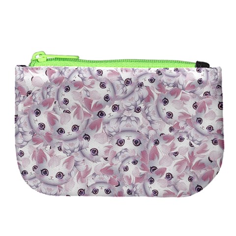 Sweet Kawaii Kitty Pattern (ai) Bk Large Coin Purse from ArtsNow.com Front