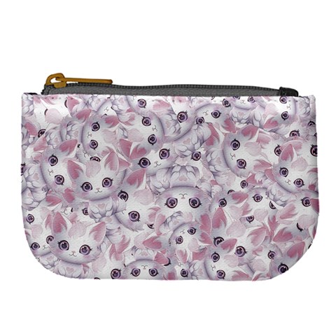 Sweet Kawaii Kitty Pattern (ai) Bk Large Coin Purse from ArtsNow.com Front