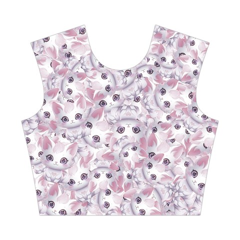 Sweet Kawaii Kitty Pattern (ai) Bk Cotton Crop Top from ArtsNow.com Front