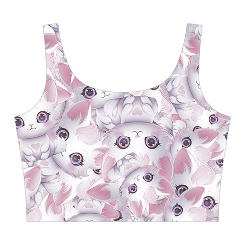 Sweet Kawaii Kitty Pattern (ai) Bk Midi Sleeveless Dress from ArtsNow.com Top Front