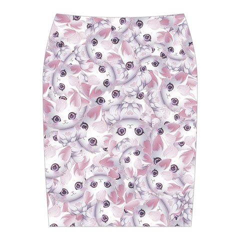 Sweet Kawaii Kitty Pattern (ai) Bk Midi Wrap Pencil Skirt from ArtsNow.com Back