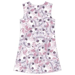 Sweet Kawaii Kitty Pattern (ai) Bk Kids  Short Sleeve Velvet Dress from ArtsNow.com Back