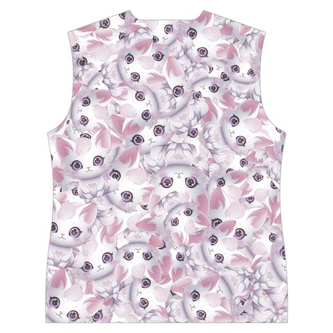 Sweet Kawaii Kitty Pattern (ai) Bk Women s Button Up Vest from ArtsNow.com Back