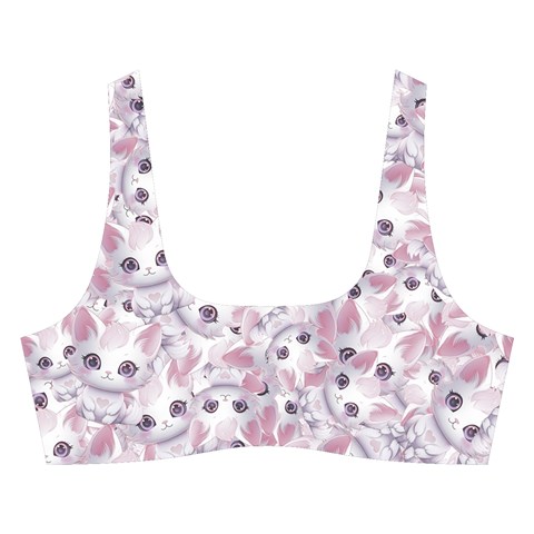 Sweet Kawaii Kitty Pattern (ai) Bk Cross Back Hipster Bikini Set from ArtsNow.com Front