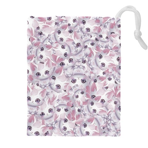 Sweet Kawaii Kitty Pattern (ai) Bk Drawstring Pouch (5XL) from ArtsNow.com Front