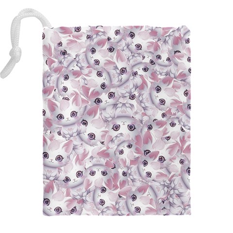 Sweet Kawaii Kitty Pattern (ai) Bk Drawstring Pouch (5XL) from ArtsNow.com Back