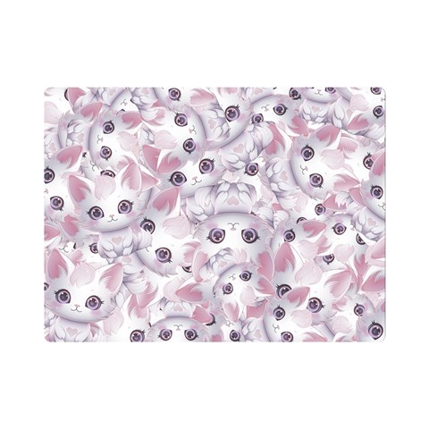 Sweet Kawaii Kitty Pattern (ai) Bk Premium Plush Fleece Blanket (Mini) from ArtsNow.com 35 x27  Blanket Front