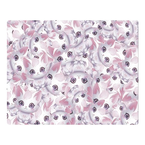 Sweet Kawaii Kitty Pattern (ai) Bk Premium Plush Fleece Blanket (Large) from ArtsNow.com 80 x60  Blanket Front