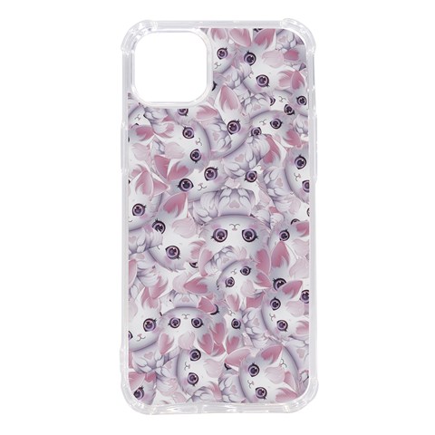 Sweet Kawaii Kitty Pattern (ai) Bk iPhone 14 Plus TPU UV Print Case from ArtsNow.com Front