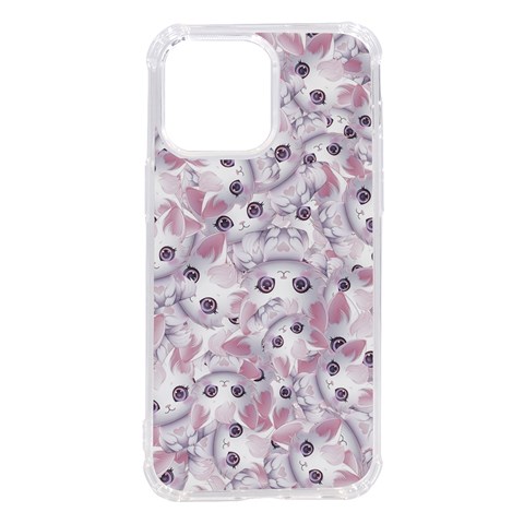 Sweet Kawaii Kitty Pattern (ai) Bk iPhone 14 Pro Max TPU UV Print Case from ArtsNow.com Front