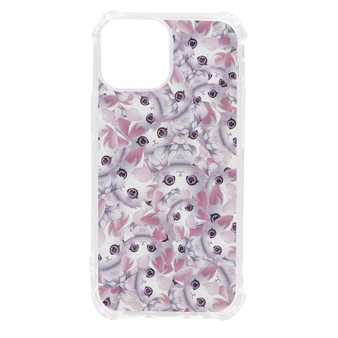 Sweet Kawaii Kitty Pattern (ai) Bk iPhone 13 mini TPU UV Print Case from ArtsNow.com Front