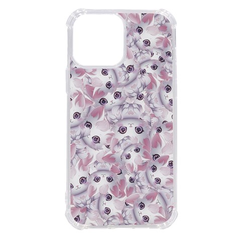 Sweet Kawaii Kitty Pattern (ai) Bk iPhone 13 Pro Max TPU UV Print Case from ArtsNow.com Front