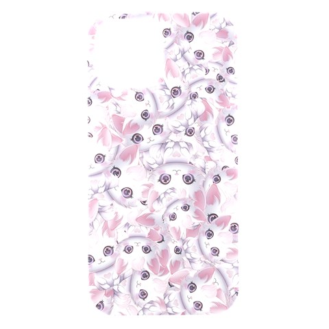 Sweet Kawaii Kitty Pattern (ai) Bk iPhone 15 Black UV Print PC Hardshell Case from ArtsNow.com Front