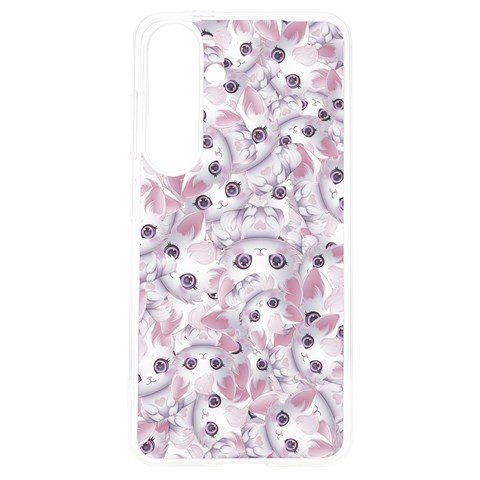 Sweet Kawaii Kitty Pattern (ai) Bk Samsung Galaxy S24 6.2 Inch TPU UV Case from ArtsNow.com Front