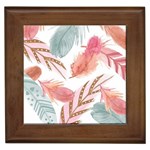 Feathers, Boho, Cute, Feather, Pastel Framed Tile