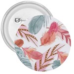 Feathers, Boho, Cute, Feather, Pastel 3  Buttons