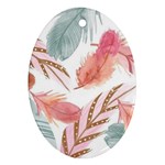 Feathers, Boho, Cute, Feather, Pastel Ornament (Oval)