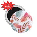 Feathers, Boho, Cute, Feather, Pastel 2.25  Magnets (10 pack) 