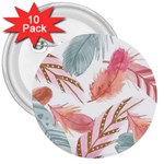 Feathers, Boho, Cute, Feather, Pastel 3  Buttons (10 pack) 