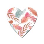 Feathers, Boho, Cute, Feather, Pastel Heart Magnet