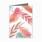 Feathers, Boho, Cute, Feather, Pastel Mini Greeting Card