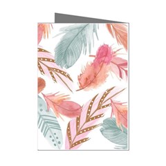 Feathers, Boho, Cute, Feather, Pastel Mini Greeting Cards (Pkg of 8) from ArtsNow.com Left