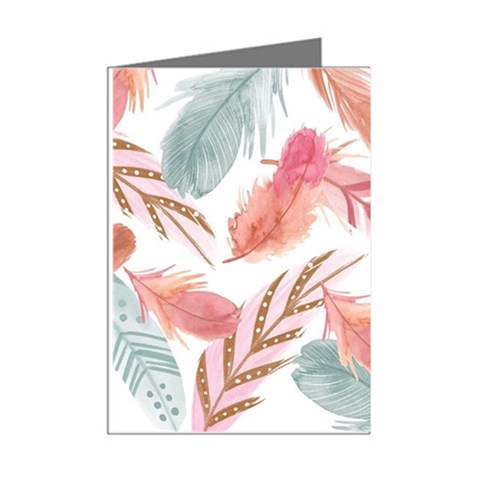 Feathers, Boho, Cute, Feather, Pastel Mini Greeting Cards (Pkg of 8) from ArtsNow.com Right