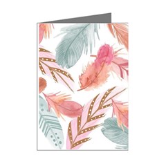 Feathers, Boho, Cute, Feather, Pastel Mini Greeting Cards (Pkg of 8) from ArtsNow.com Right